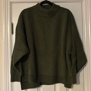 Hunter green mock neck sweater